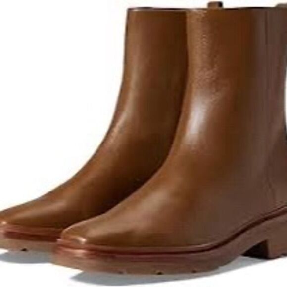 Vince NWOB Women's Remi Leather Moto Ankle Boots in Brown Size 9.5 - Picture 1 of 9